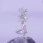 Purple Butterfly & Orchid Charm