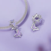 Purple Butterfly & Orchid Charm