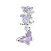 Purple Butterfly & Orchid Charm