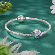 Purple Flower & Dragonfly Charm