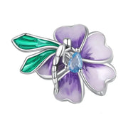 Purple Flower & Dragonfly Charm