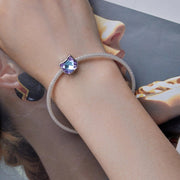 Purple Gemstone Cat Bead Charm