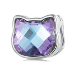 Purple Gemstone Cat Bead Charm