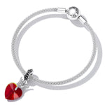 Queen of Hearts Red Crystal and Crown Dangle Charm