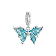 Radiant Blue Butterfly Dangle Charm