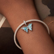 Radiant Blue Butterfly Dangle Charm