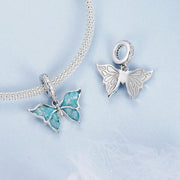 Radiant Blue Butterfly Dangle Charm