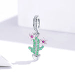Radiant Cactus & Pink Flower Dangle Charm