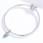 Radiant Cactus & Pink Flower Dangle Charm