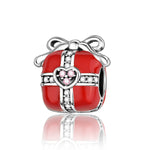 Radiant Red Gift Box Charm with Heart Accent