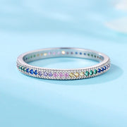 Rainbow Crystal Stackable Ring