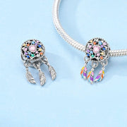 Rainbow Feather Dreamcatcher Dangle Charm