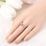 Rainbow Pinwheel Open-Band Ring with Sparkling Stones