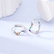Rainbow Wave Hoop Earrings