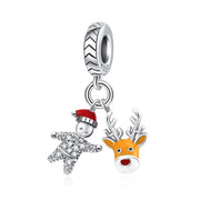 Reindeer & Santa's Helper Double Dangle Charm