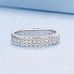 Rope Design Sterling Silver Ring with Dazzling Crystals