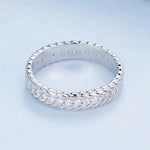 Rope Design Sterling Silver Ring with Dazzling Crystals