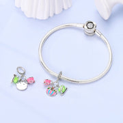 Salad & Tea with Green Apple Triple Dangle Charm