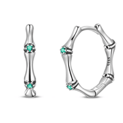 Silver Bamboo Hoop Earrings