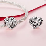 Sister Love Heart Charm