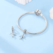 Sky Blue Airplane Travel Dangle Charm