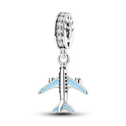 Sky Blue Airplane Travel Dangle Charm