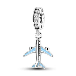 Sky Blue Airplane Travel Dangle Charm