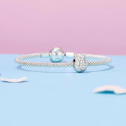 Sleeping Bunny in Floral Egg Charm