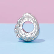 Sleeping Bunny in Floral Egg Charm