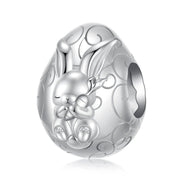 Sleeping Bunny in Floral Egg Charm