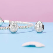 Sleeping Bunny in Floral Egg Charm