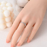 Sophisticated Teardrop Crystal Accent Sterling Silver Ring