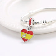 Spain Heart Flag Dangle Charm