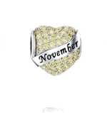 Sparkling Birthstone Heart Charms