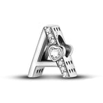 Sparkling Heart Letter A~Z Alphabet Charm
