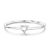 Sparkling Heart Solitaire Ring