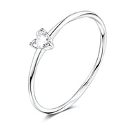 Sparkling Heart Solitaire Ring