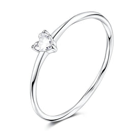 Sparkling Heart Solitaire Ring
