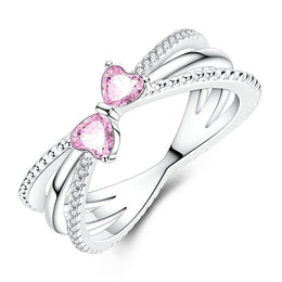 Sparkling Pink Bow Ring
