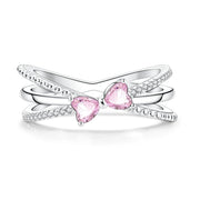 Sparkling Pink Bow Ring
