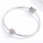 Sparkling Pink Crystal Paw Print Charm