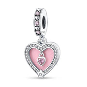 Sparkling Pink Heart Charm