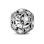 Star & Moon Birthstone Charm