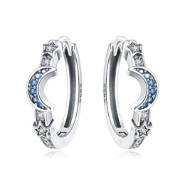 Star & Moon Hoop Earrings