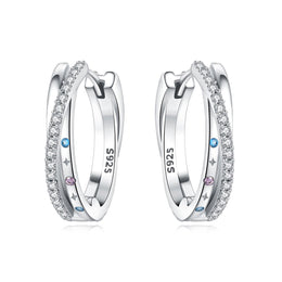 Stellar Sparkle Crossover Hoops