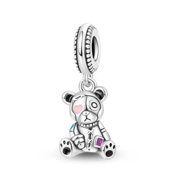 Stitched Teddy Bear Dangle Charm