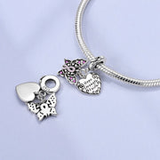 Strength & Faith Butterfly & Heart Dangle Charm
