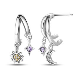 Sun & Moon Hoop Earrings