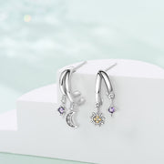 Sun & Moon Hoop Earrings