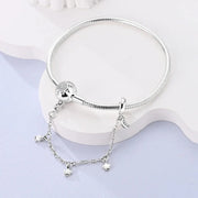 Sunburst Clasp Snake Chain Bracelet with Star Charm Safety Chain